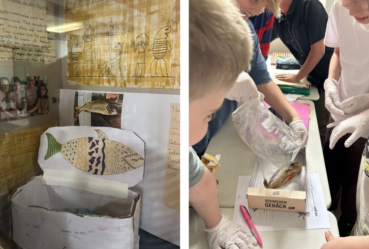 Kinder und Vitrine